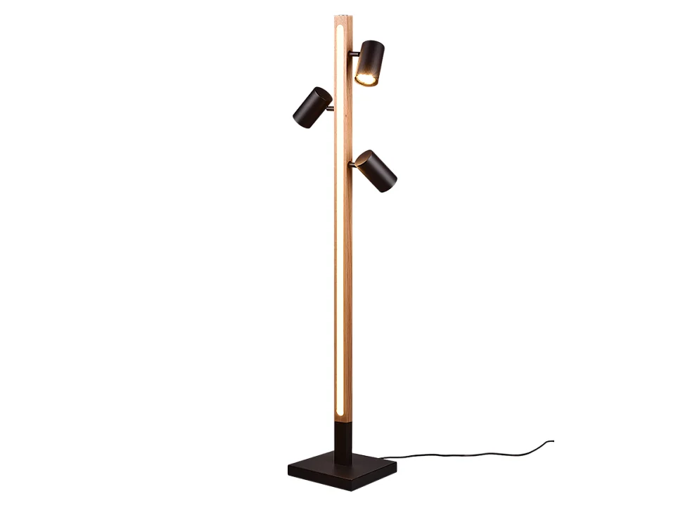 Piantana LED, metallo, nero opaco, 22x130x22 cm, Marley