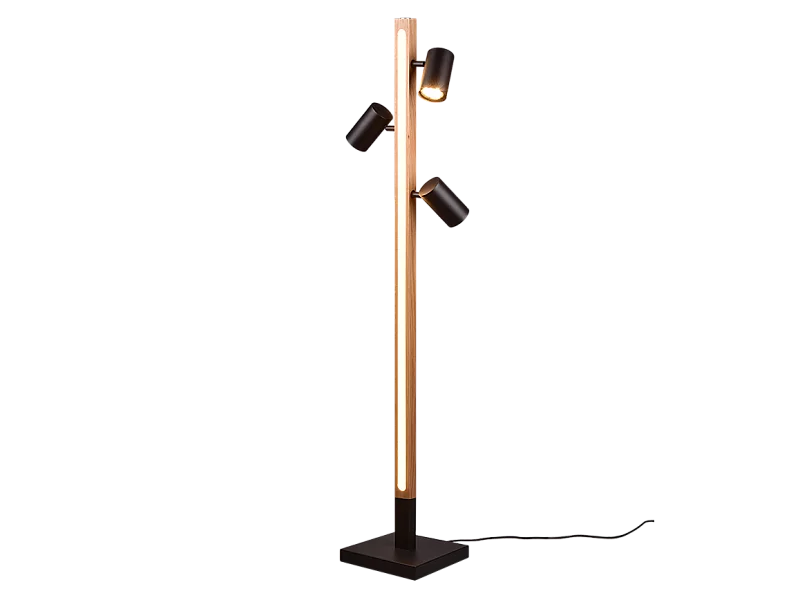 Piantana LED, metallo, nero opaco, 22x130x22 cm, Marley