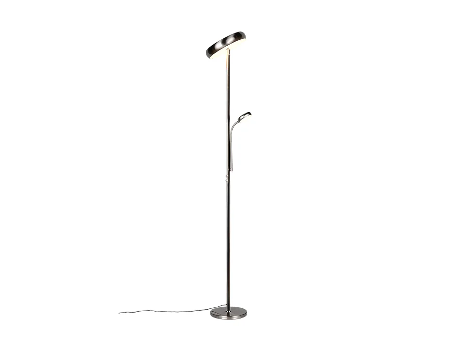 Piantana LED, metallo, nichel opaco, 28x183x28 cm, Palermo