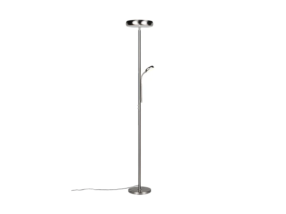 Piantana LED, metallo, nichel opaco, 28x183x28 cm, Palermo