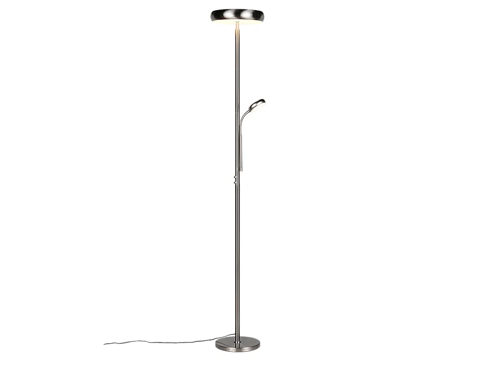 Piantana LED, metallo, nichel opaco, 28x183x28 cm, Palermo