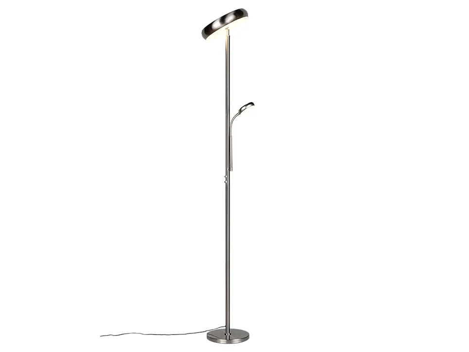 Piantana LED, metallo, nichel opaco, 28x183x28 cm, Palermo