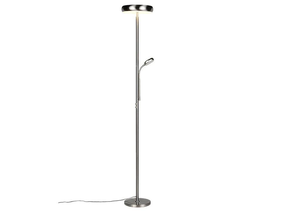 Piantana LED, metallo, nichel opaco, 28x183x28 cm, Palermo