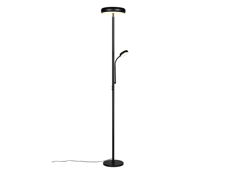 Piantana LED, metallo, nero opaco, 28x183x28 cm, Palermo