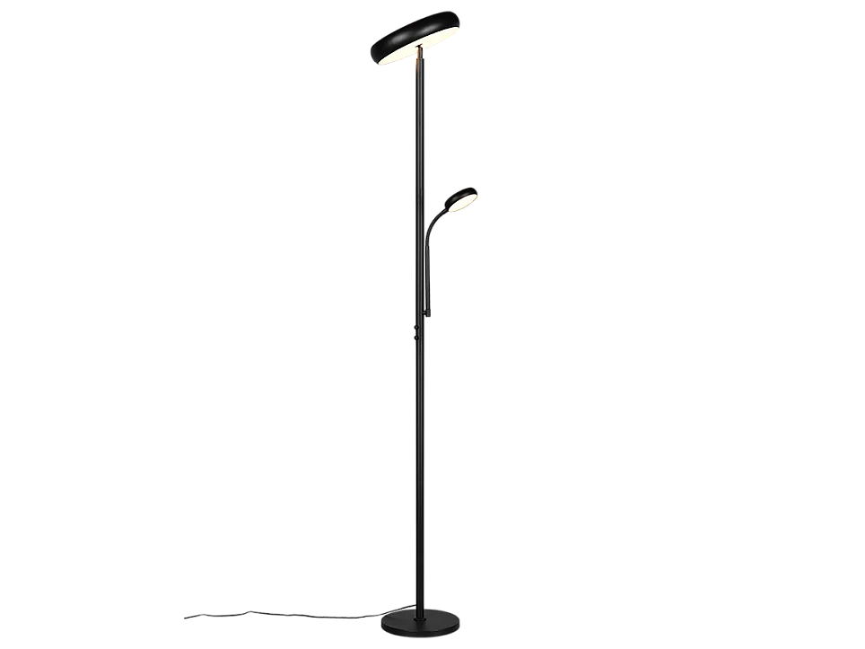 Piantana LED, metallo, nero opaco, 28x183x28 cm, Palermo