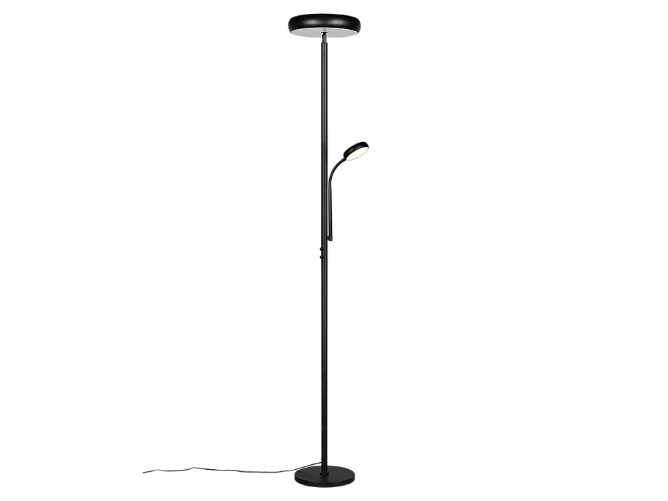 Piantana LED, metallo, nero opaco, 28x183x28 cm, Palermo