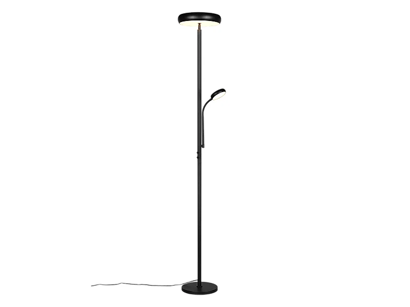 Piantana LED, metallo, nero opaco, 28x183x28 cm, Palermo