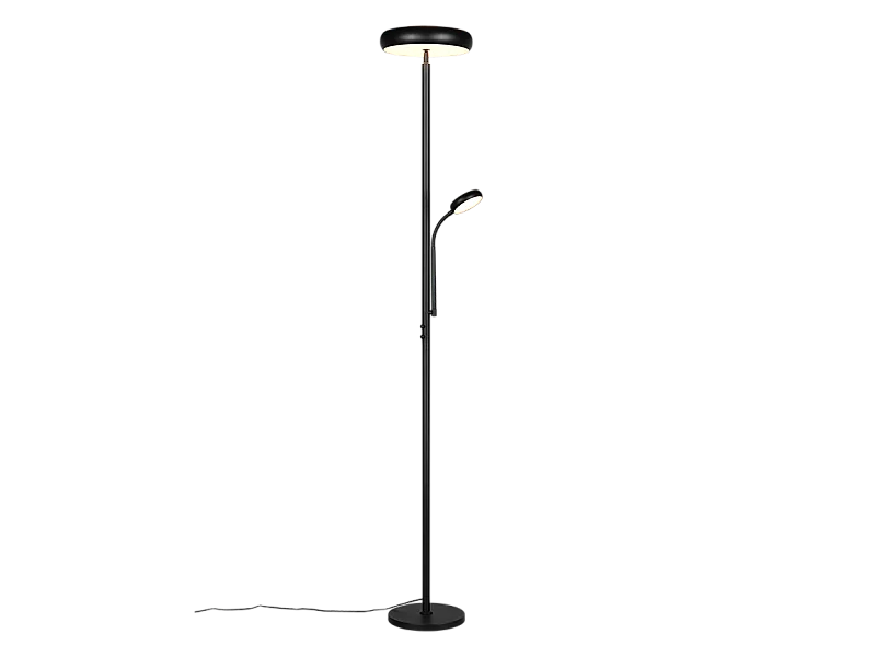 Piantana LED, metallo, nero opaco, 28x183x28 cm, Palermo