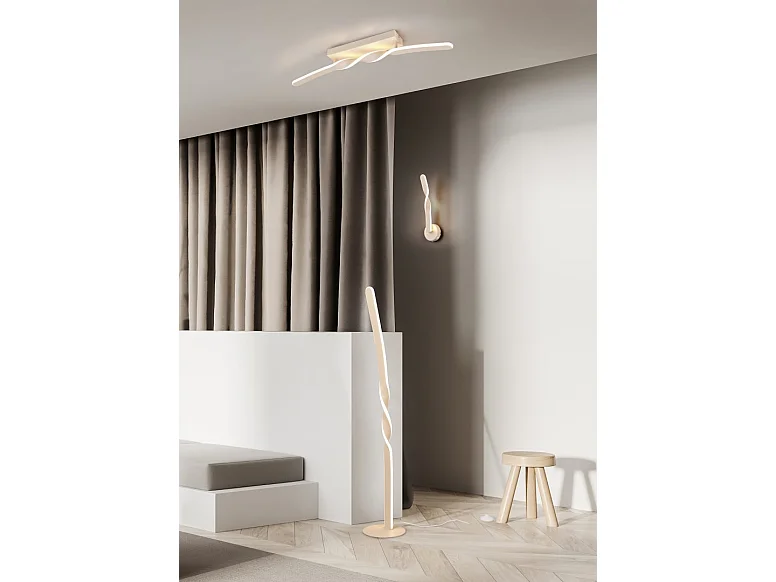 Piantana LED, metallo, sabbia, 20x110x21,5 cm, Ginko