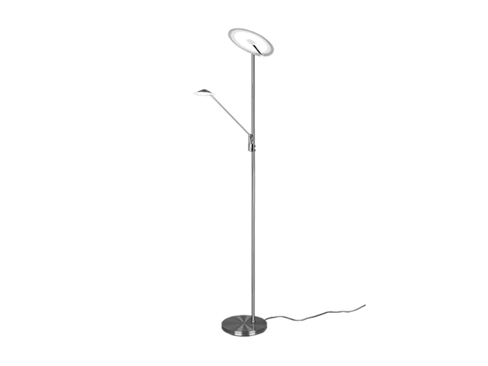 Piantana LED, metallo, nichel opaco, 30x180x41,6 cm, Brantford