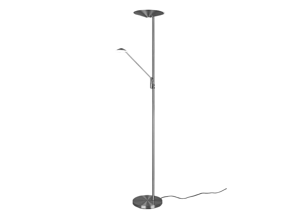 Piantana LED, metallo, nichel opaco, 30x180x41,6 cm, Brantford