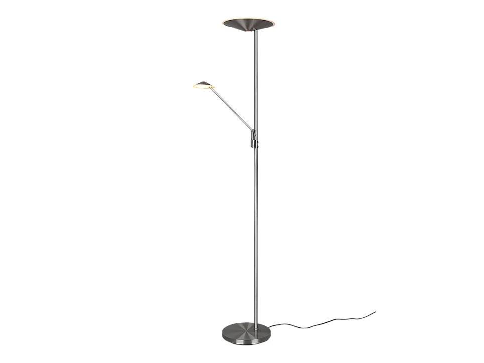 Piantana LED, metallo, nichel opaco, 30x180x41,6 cm, Brantford