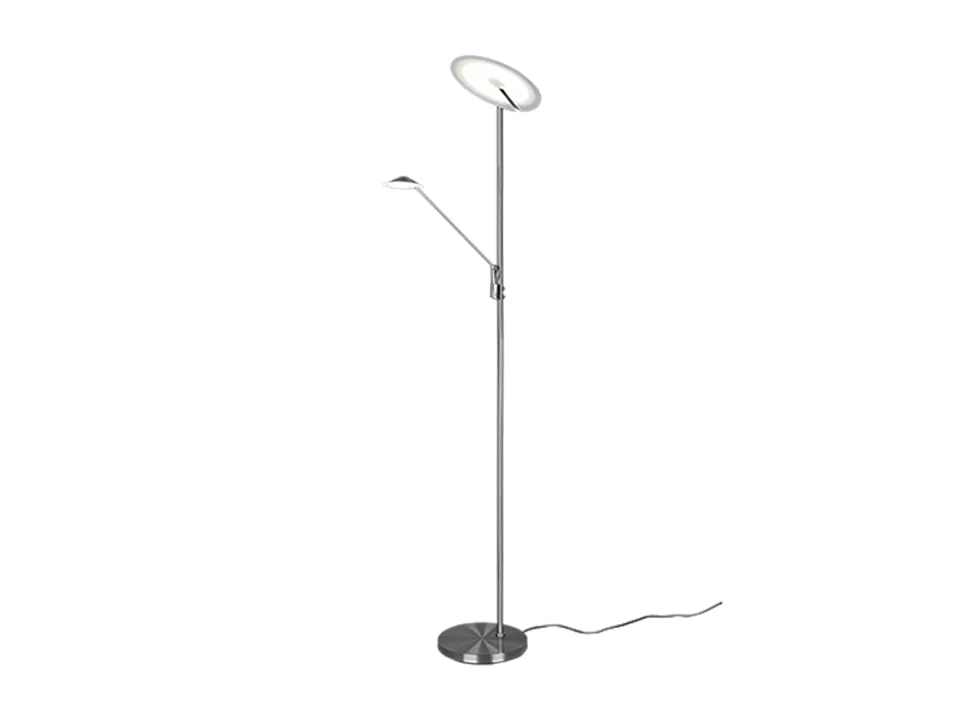 Piantana LED, metallo, nichel opaco, 30x180x41,6 cm, Brantford