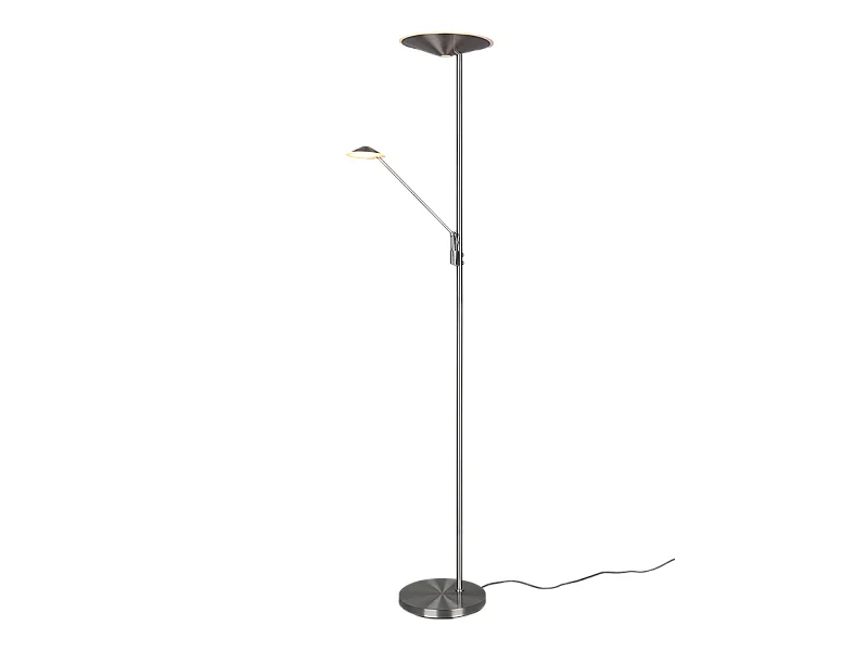 Piantana LED, metallo, nichel opaco, 30x180x41,6 cm, Brantford