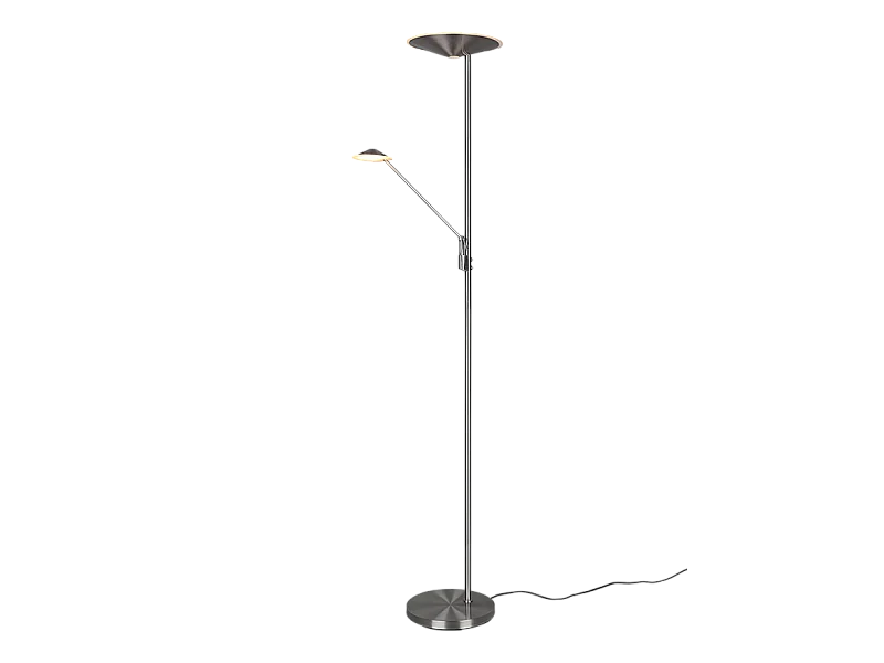 Piantana LED, metallo, nichel opaco, 30x180x41,6 cm, Brantford