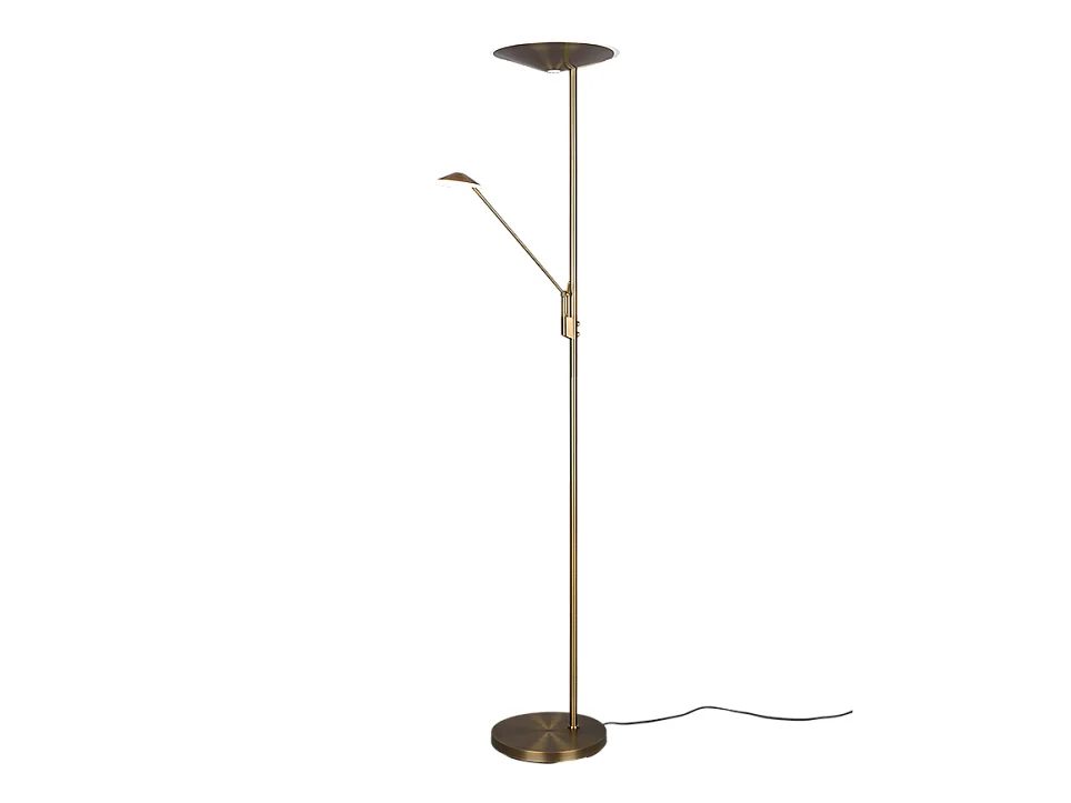 Piantana LED, metallo, ottone invecchiato, 30x180x41,6 cm, Brantford