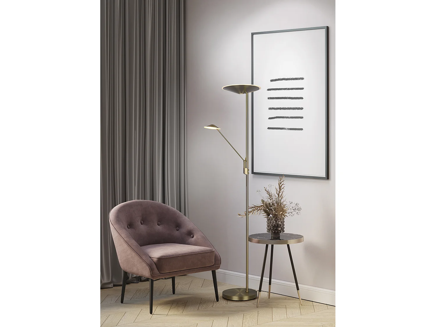 Vloerlamp BRANTFORD - 0x0x180 cm - Messing