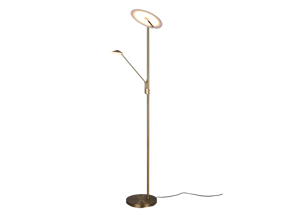 Piantana LED, metallo, ottone invecchiato, 30x180x41,6 cm, Brantford