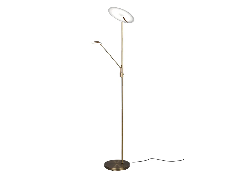 Piantana LED, metallo, ottone invecchiato, 30x180x41,6 cm, Brantford