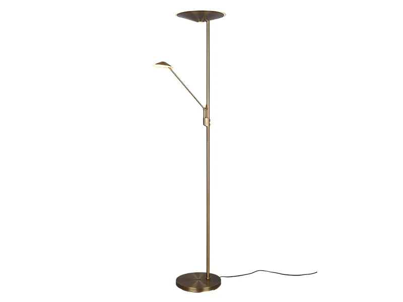 Piantana LED, metallo, ottone invecchiato, 30x180x41,6 cm, Brantford