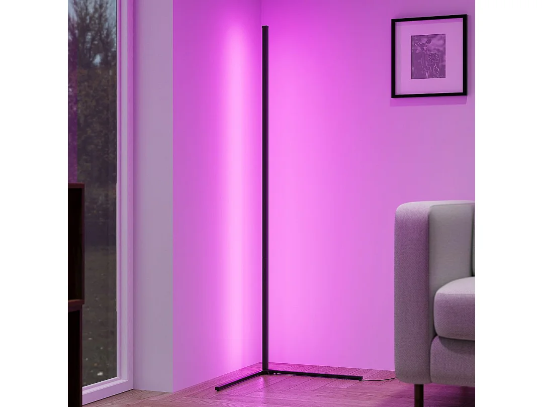 Piantana LED, alluminio, nero, 43x141x43 cm, Level