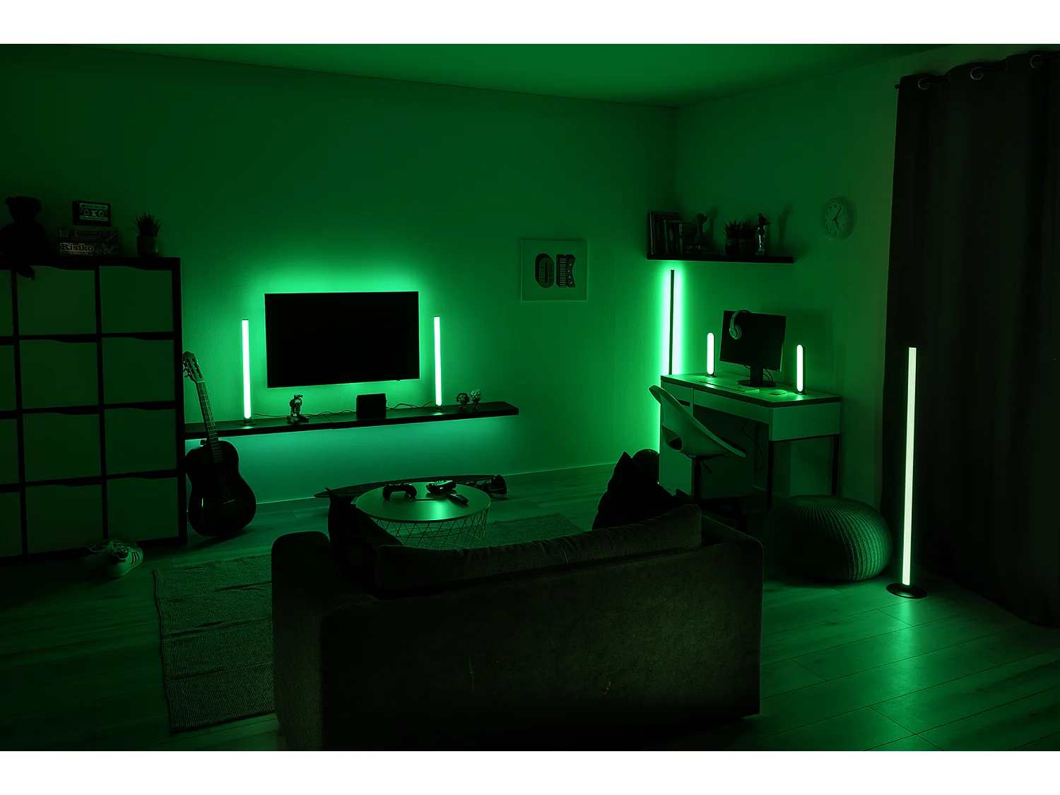 Piantana LED, alluminio, nero, 43x141x43 cm, Level