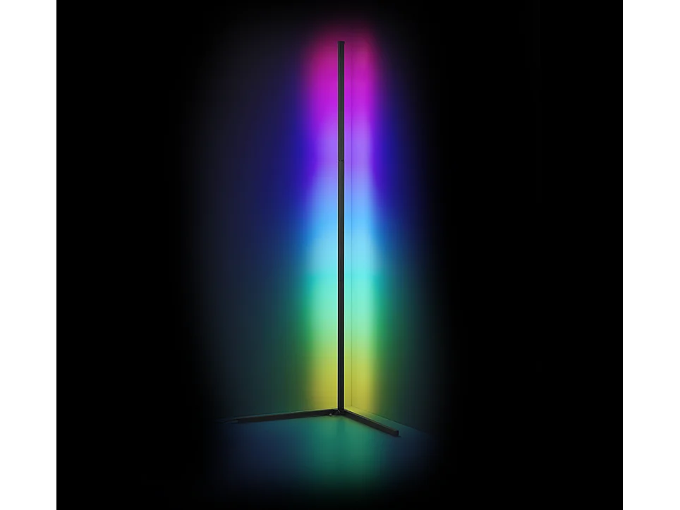 Piantana LED, alluminio, nero, 43x141x43 cm, Level