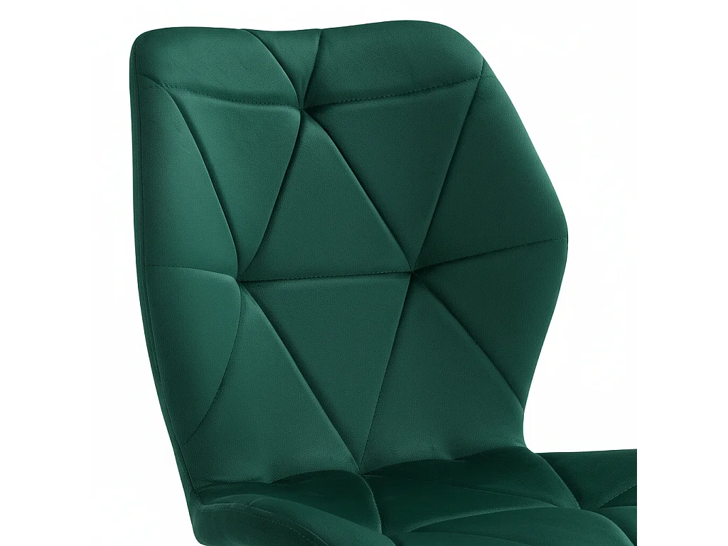 Lot 4 Chaises Salle à Manger Coquillage Velours Vert Sapin Pieds Métal Noir 46x58,5x87cm