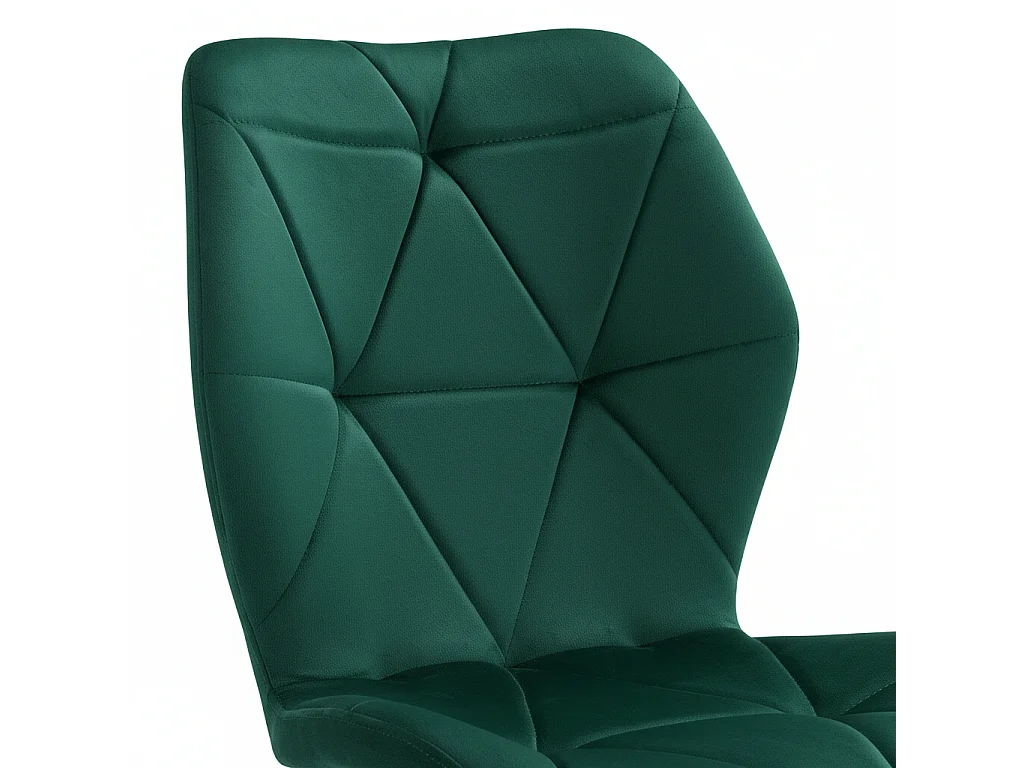 Lot 4 Chaises Salle à Manger Coquillage Velours Vert Sapin Pieds Métal Noir 46x58,5x87cm