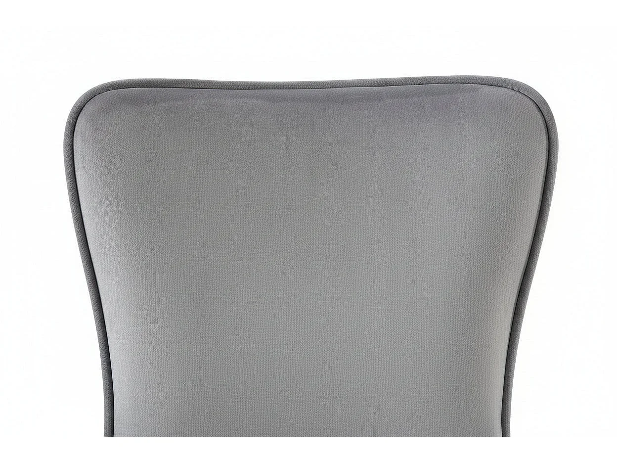 Lot 4 Chaises Salle à Manger Gabrielle Velours Gris Capitonné Pieds Gold