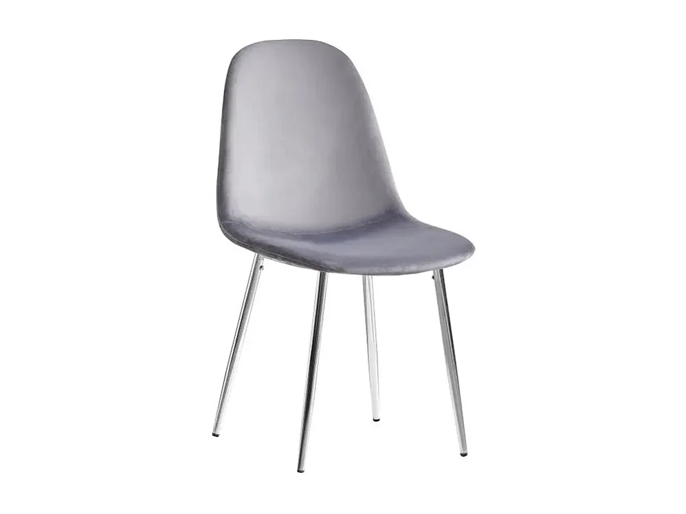 Lot de 6 chaises SCANDINAVE en velours pieds chrome