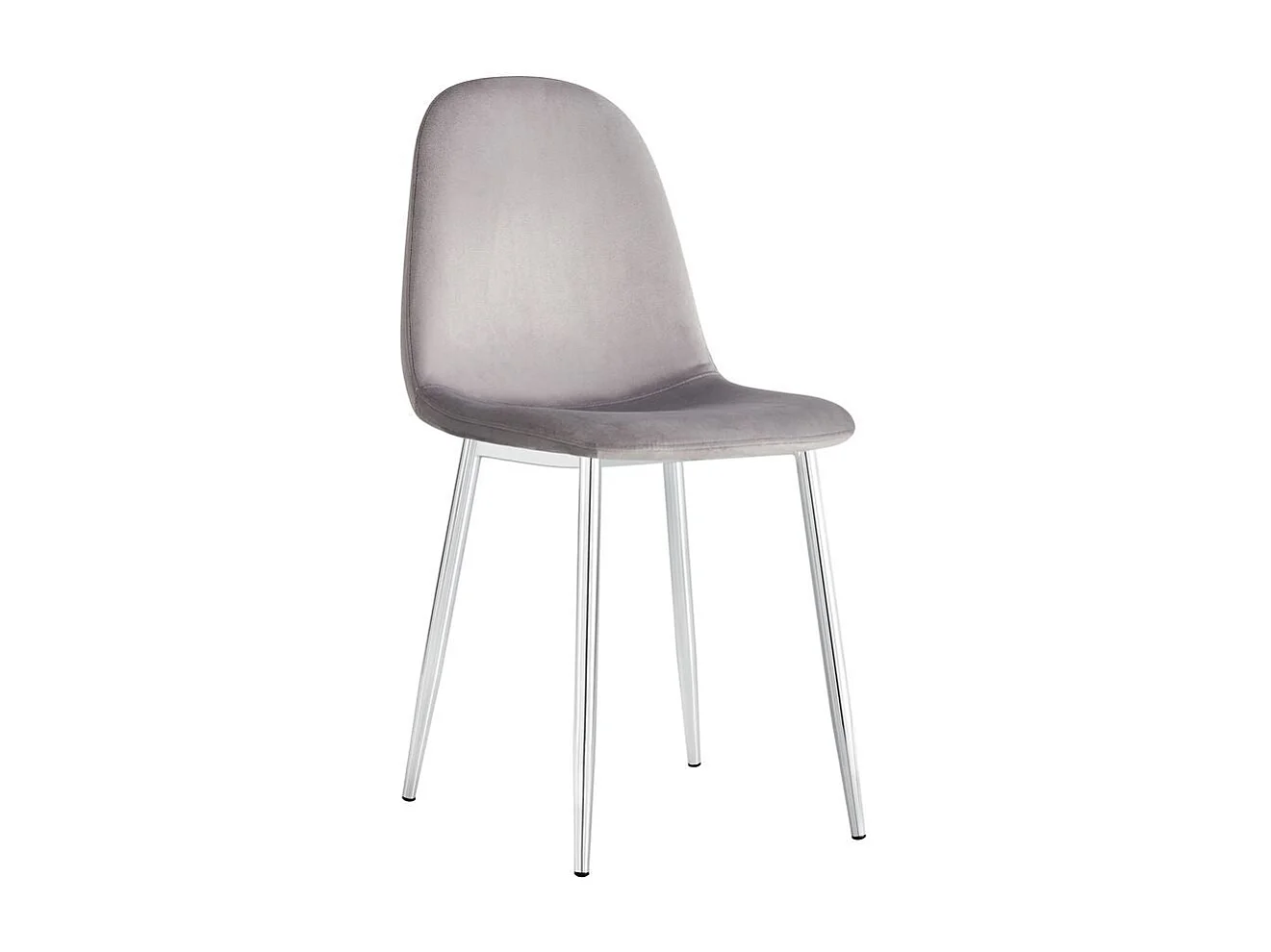 Lot de 6 chaises SCANDINAVE en velours pieds chrome - Anthracite
