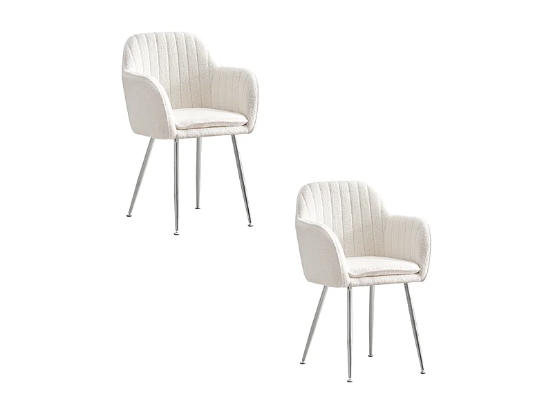 Lot de 2 chaises Chic KANVAS en velours pieds Chromés