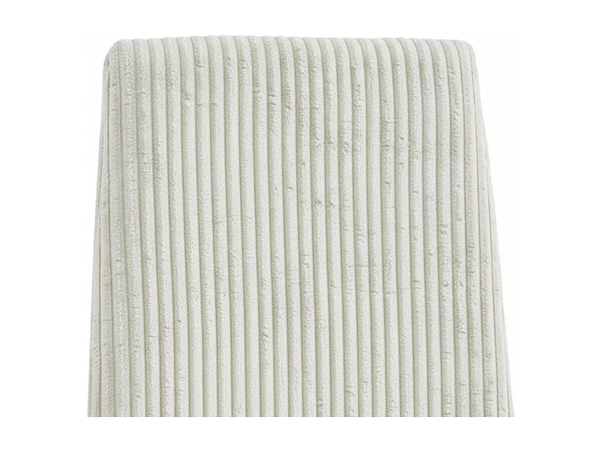 Lot 4 Chaises Salle à Manger Klarna Tissu Côtelé Écru Pieds Métal Noir