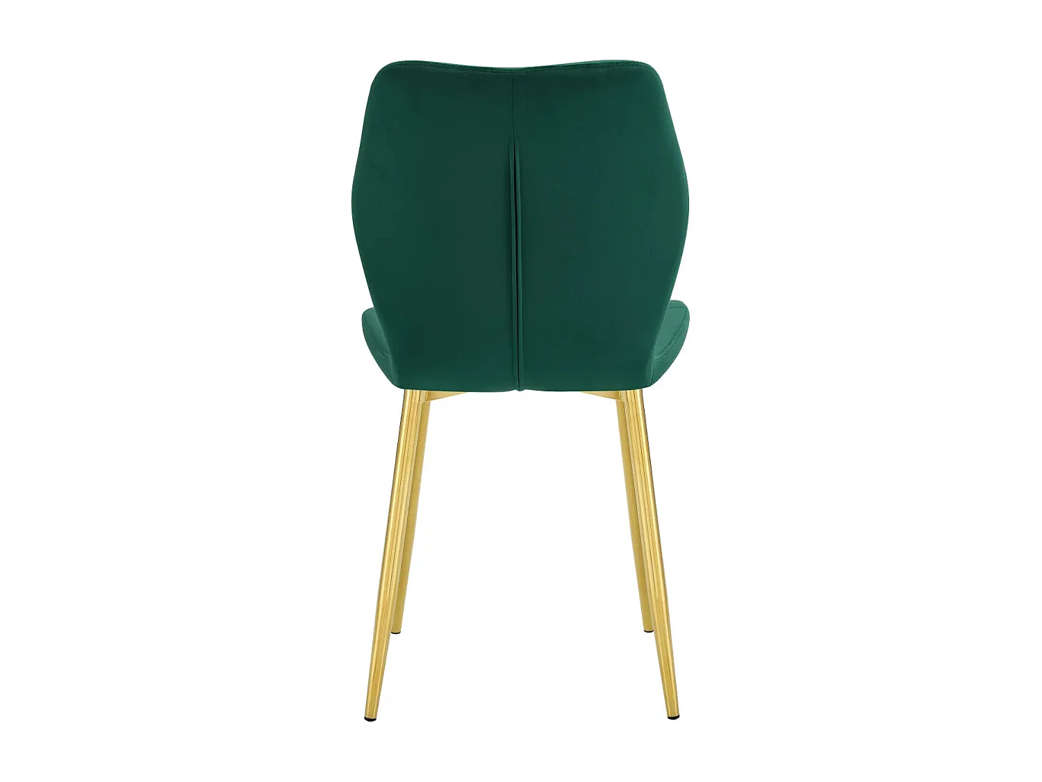 Lot 4 Chaises Salle à Manger Coquillage Velours Vert Pieds Gold 46x58,5x87cm