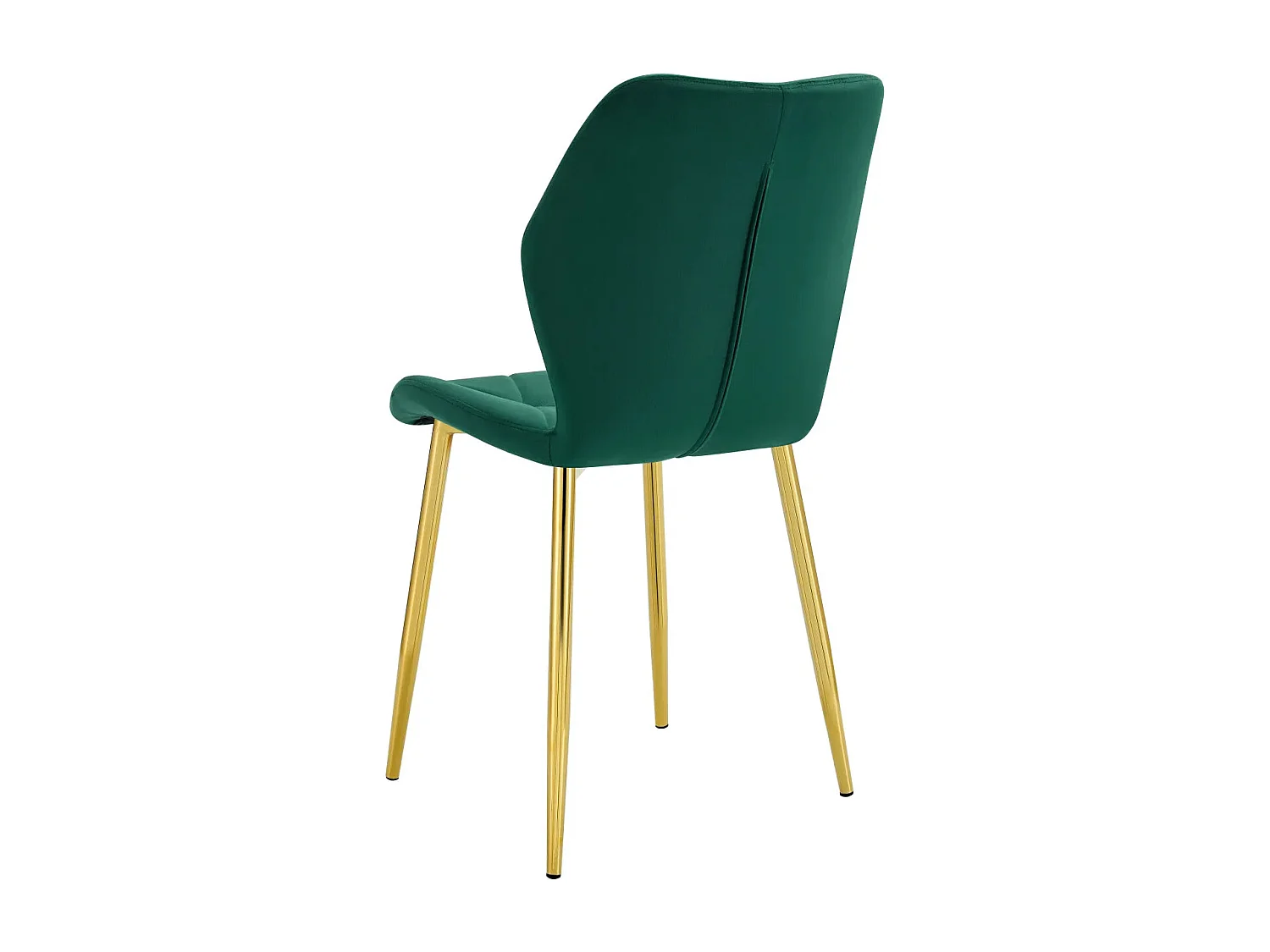 Lot 4 Chaises Salle à Manger Coquillage Velours Vert Pieds Gold 46x58,5x87cm