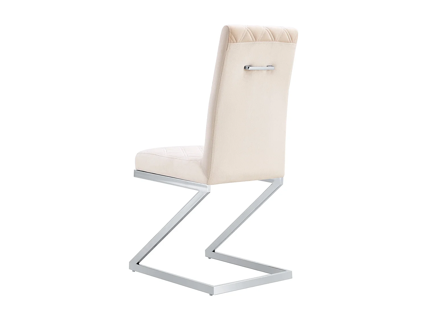 Lot de 2 chaises de salle à manger velours beige pieds chrome - Cocomat