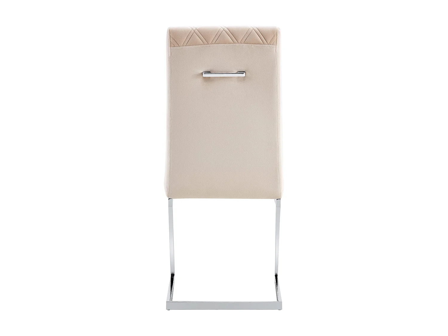 Lot de 2 chaises de salle à manger velours beige pieds chrome - Cocomat