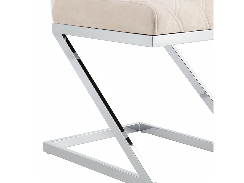 Lot de 2 chaises de salle à manger velours beige pieds chrome - Cocomat