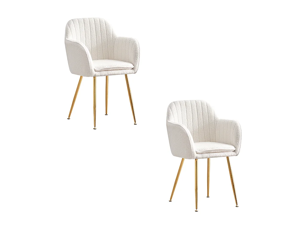 Lot de 2 chaises Chic KANVAS en velours pieds Gold