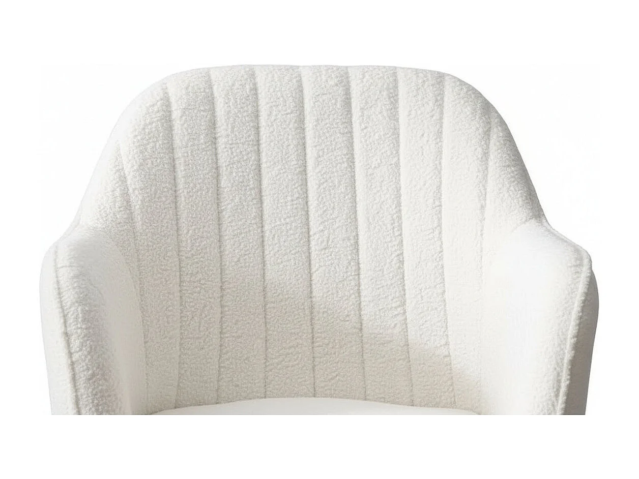 Lot de 2 chaises Chic KANVAS en velours blanc doudou pieds Gold