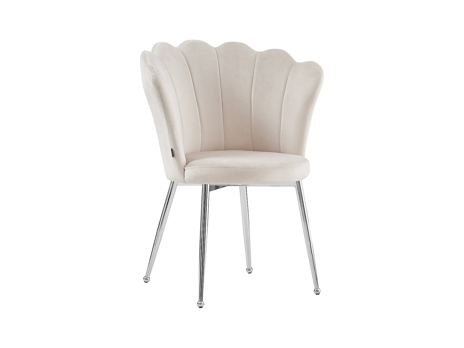 Lot de 2 chaises NYMPHEA pieds Chrome assise Velours Beige