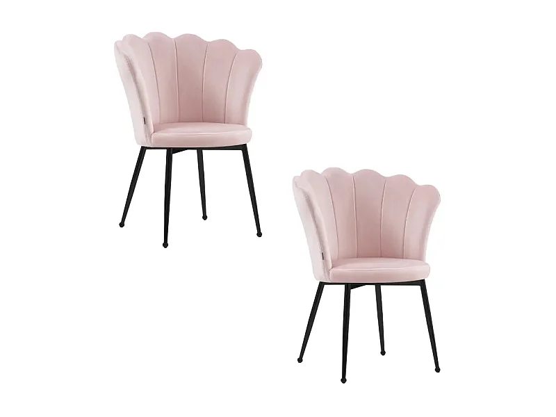 Lot de chaises NYMPHEA pieds métal noir assise Velours