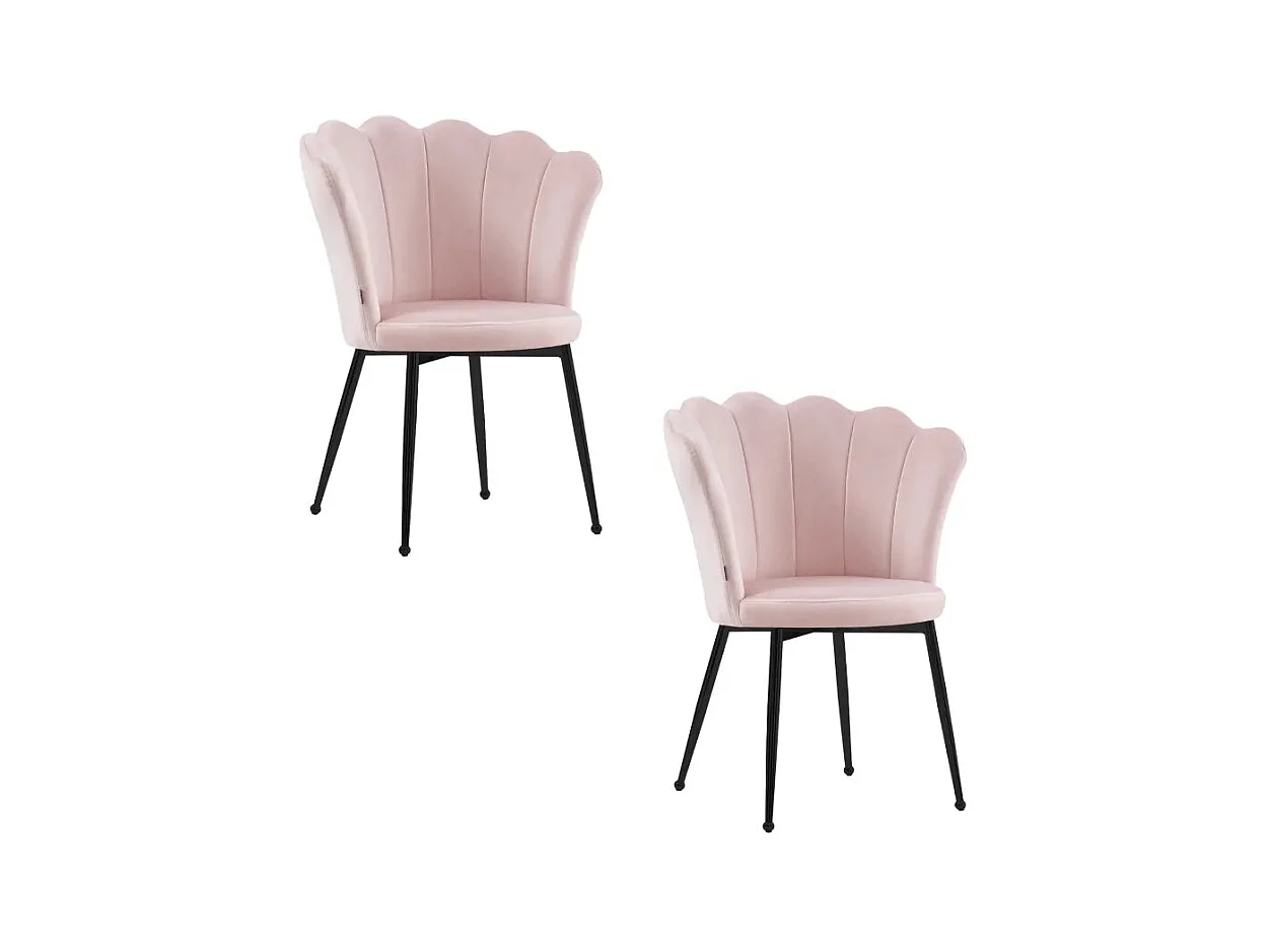 Lot de chaises NYMPHEA pieds métal noir assise Velours