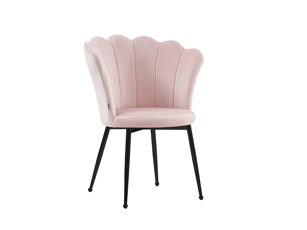 Lot de 2 chaises NYMPHEA pieds métal noir assise Velours Rose