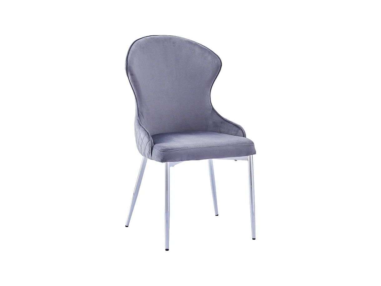 Lot de Chaises HILTON en Velours & Pieds Chrome – Style Chic et Moderne