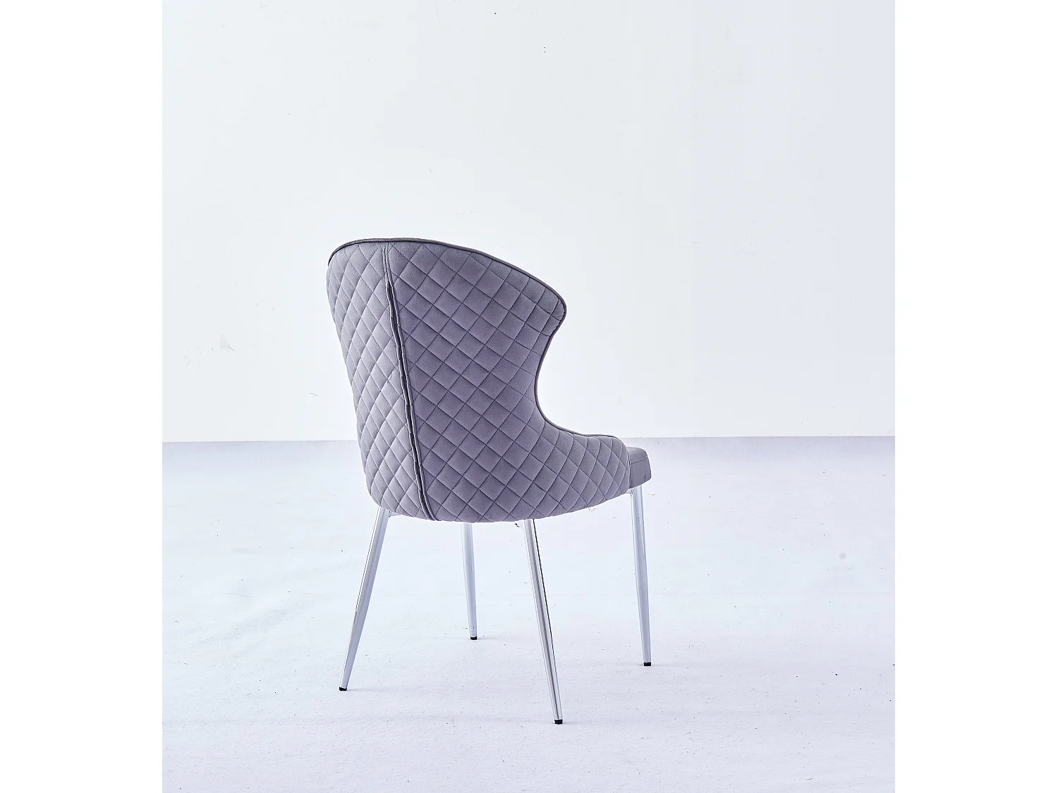 Lot 2 Chaises Salle à Manger Hilton Velours Anthracite Pieds Chrome