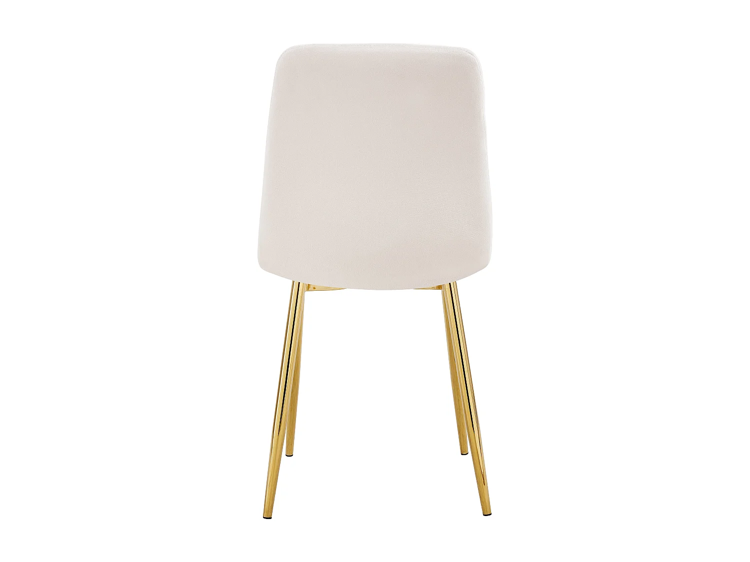 Lot 4 Chaises Salle à Manger Elisa Velours Beige Pieds Gold 42x55x87cm