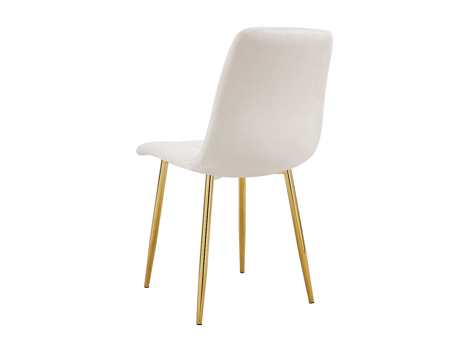 Lot 4 Chaises Salle à Manger Elisa Velours Beige Pieds Gold 42x55x87cm