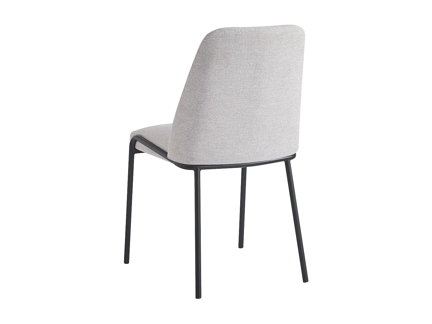 Lot 4 Chaises Salle à Manger Cali Tissu Effet Lin Beige Pieds Métal Noir 47x58,5x86,5cm